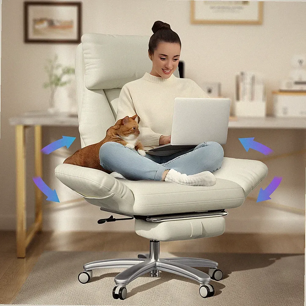 500lbs Big and Tall Office Chair, Cross Legged Reclin Wide Seat Adj Arms Black