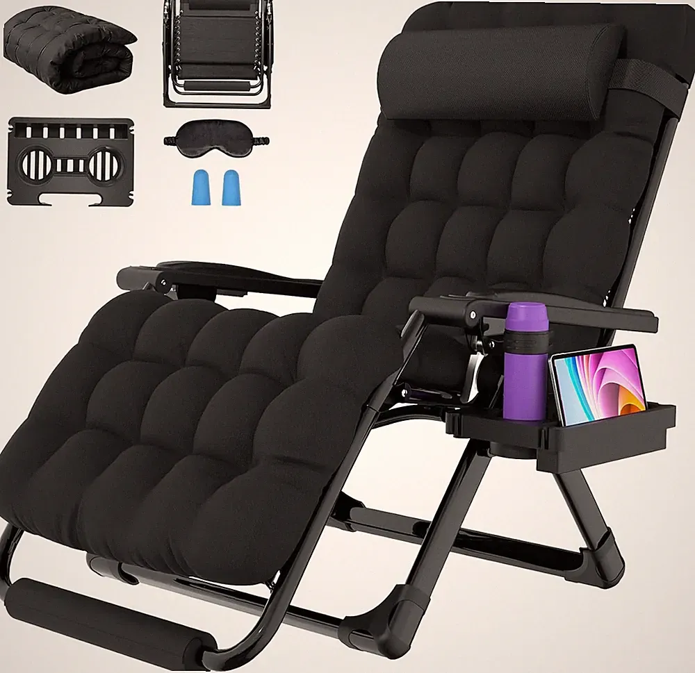 XXL Oversized Zero Gravity Chair with Removable Cushion & Footrest, 500lbs Capac