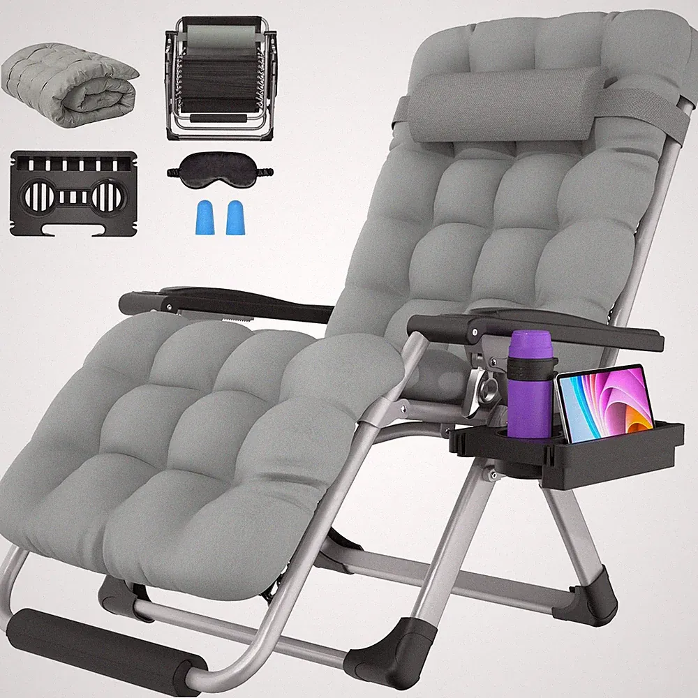 Zero Gravity Chair 29In XL 500LB Oversized Recliner Cloud Gray BZ-2167-214 Patio